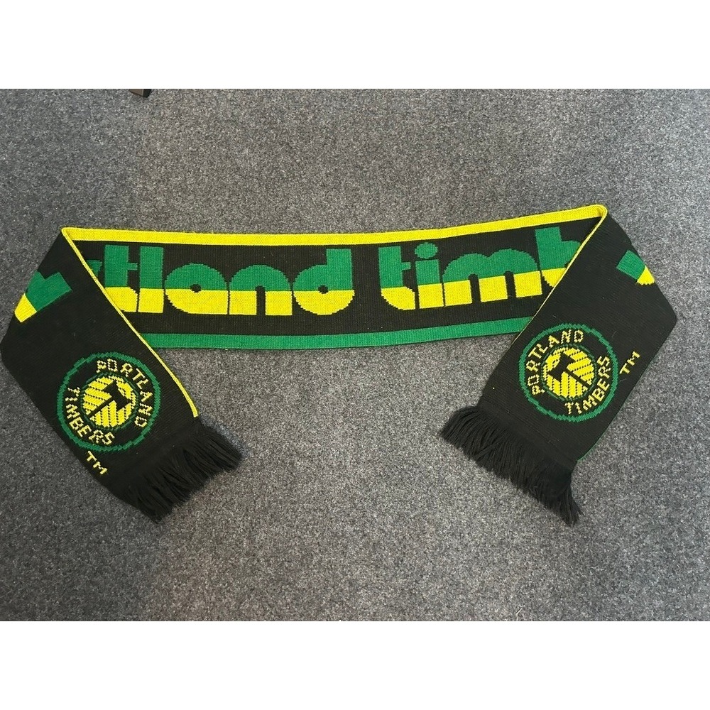 Portland Timbers MLS Soccer Scarf RARE We Are Portland Black Knit Fringe Futbol
